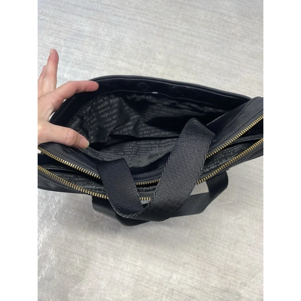 Kate Spade Uni Slim Laptop Commuter Bag Classic Black Nylon Computer Work School